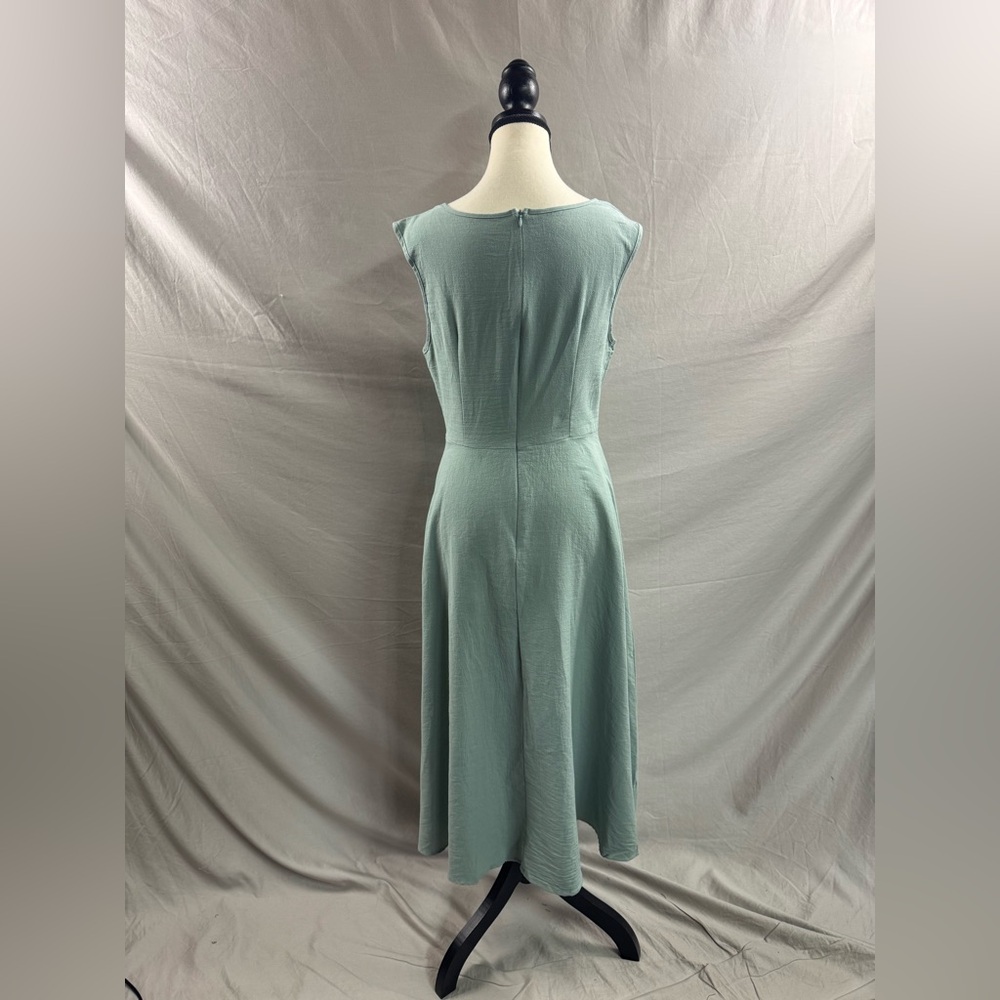 LAST ONE 🔥 Cotton A- Line Midi Dress Green - Picture 9 of 9